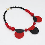 Sylca Ruby Rae Half Moon Leather Statement Necklace SD25N49