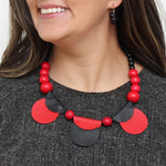 Sylca Ruby Rae Half Moon Leather Statement Necklace SD25N49