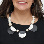 Sylca Ruby Rae Half Moon Leather Statement Necklace SD25N49