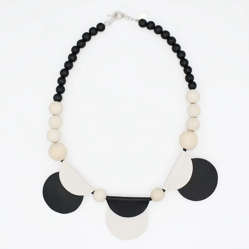 Sylca Ruby Rae Half Moon Leather Statement Necklace SD25N49