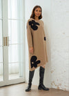 Simply Vanite Sweater Dress 8852 S25 Tan, Black