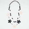 Sylca Black and White Floating Flower Necklace TG25N02 BLACK