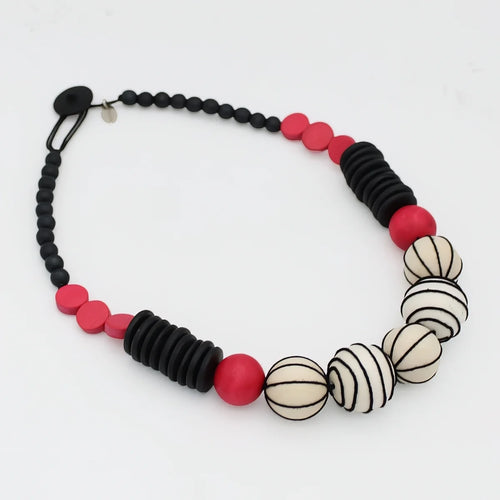 Sylca Blue MarisThreaded Ball Statement NecklaceTG25N08 RED, BLUE