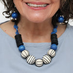 Sylca Raspberry Maris Threaded Ball Statement Necklace TG25N08