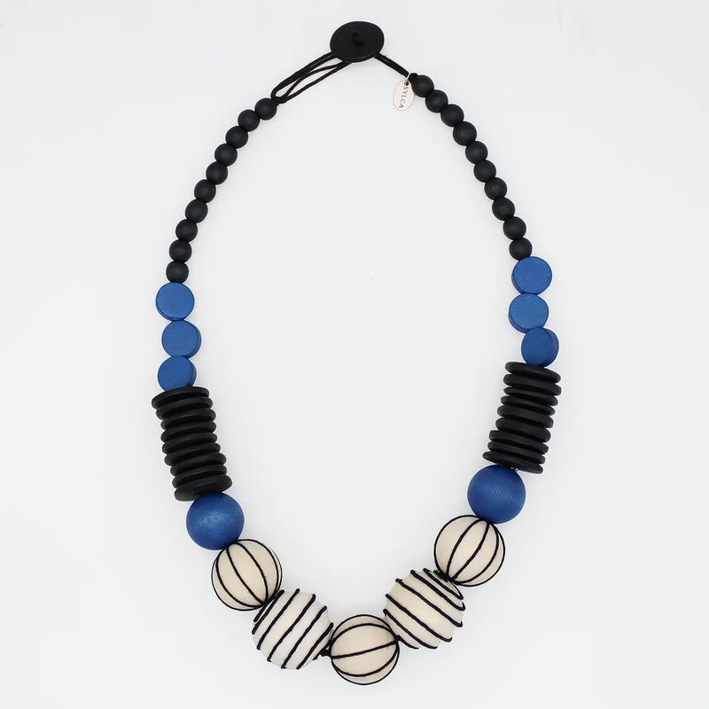 Sylca Blue MarisThreaded Ball Statement NecklaceTG25N08 RED, BLUE