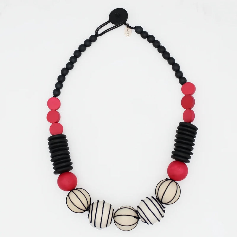 Sylca Blue MarisThreaded Ball Statement NecklaceTG25N08 RED, BLUE