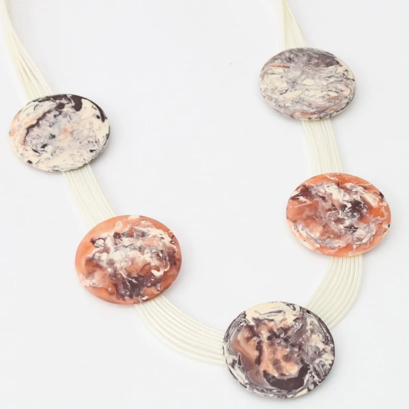 Sylca Resin Marbled Karina Necklace Style UN20N23