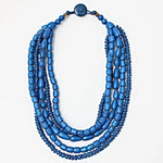 Sylca Blue Multi Strand Wood Jordana Necklace Style UN21N24