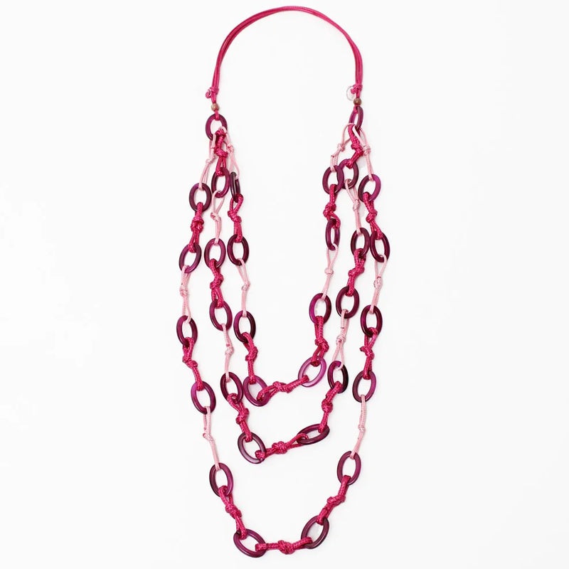 Sylca Knotted Fuchsia Sienna Necklace Style UN21N26