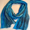 Lua Watercolor Silk Scarf SC1000 #398 Teal Blue & Charcoal