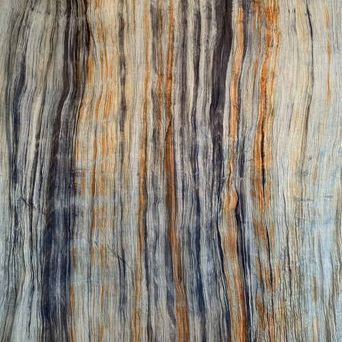 Lua Watercolor Silk Scarf SC1000 #402 Light Grey & Rust