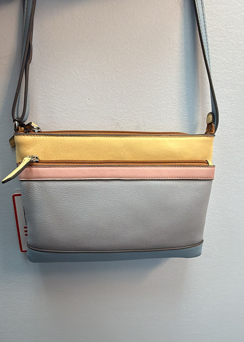 ILI New York Double Zip Crossbody Bag Style 6028