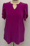 Joseph Ribkoff V-neck Puff-sleeve Pullover Style 251121