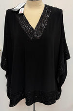 Frank Lyman Glamorous Sequined V-neck Top Style 234243