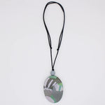 Sylca Green and Grey Scenic Decoupage Necklace Style ZA22N13