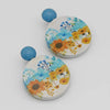 Sylca Sunflower Decoupage Earrings Style ZA23E03