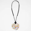 Sylca Multi Color Rainbow Heart Pendant Necklace Style ZA23N04