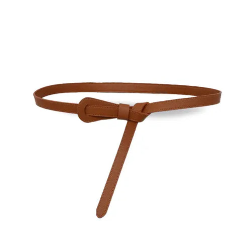 The Fitting Belt Co. Olivia - Tan Genuine Leather Knot Waist Belt