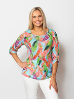 SnoSkins Printed Crinkle Sleeveless Cowl Top 89518-25S