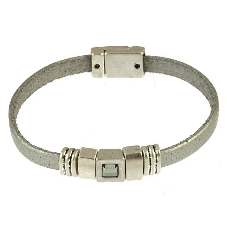 Origin Antique Silver Glass Bracelet Style 6482