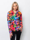 Snoskins Microfiber Prints Zip Neck top 30738-F25