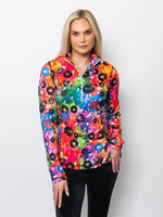 Snoskins Microfiber Prints Zip Neck top 30738-F25