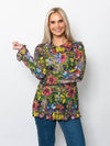 Snoskins Printed Crinkle Mesh Button Shirt 89379-F25