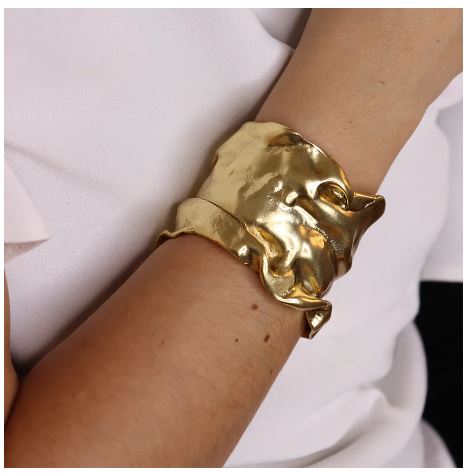 Karine Sultan Crumpled Foil Cuff Bracelet