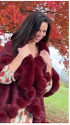 Ellyndale  EP-220301 Fur Collar Windproof Cloak Boho Style Fur Collar Shawl Warm Cardigan