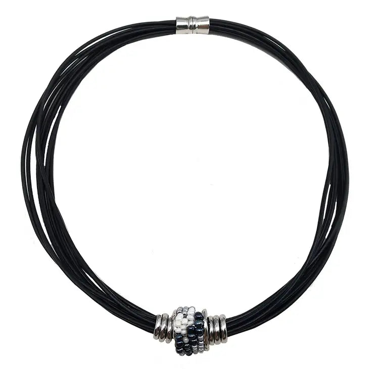 Origin Rhodium/Black/White/Navy Grey Necklace Style 2181