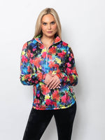 Snoskins Microfiber Prints Zip Neck top 30738-F25