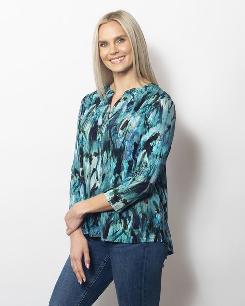 Snoskins Viscose Prints V Neck 44558-24F