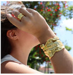 Karine Sultan Crumpled Foil Cuff Bracelet