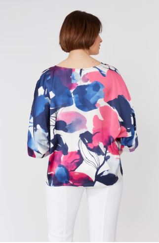 Frank Lyman Floral Puff Sleeve Pullover Style 256102 S25