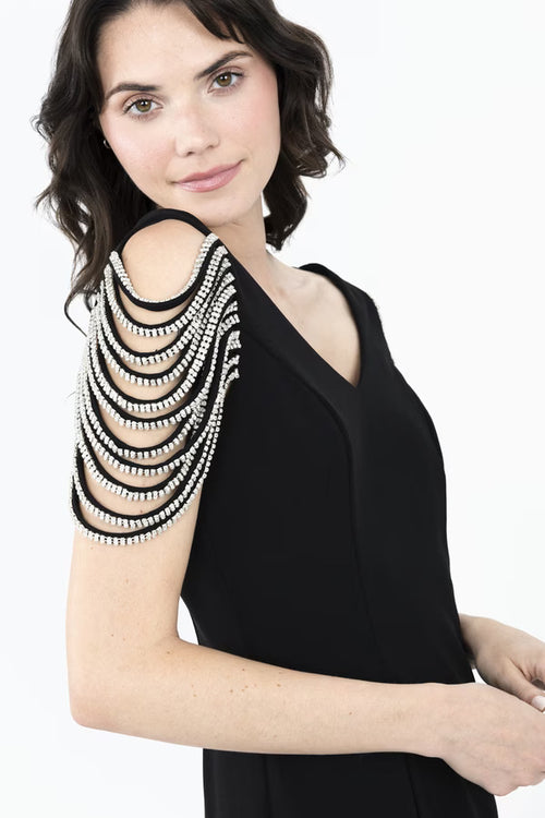 Frank Lyman Knee Length Sheath Dress With Jewels Style 242309