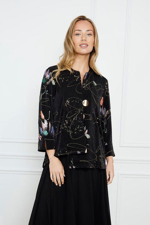 Frank Lyman Floral Long-sleeve Collared Shirt Style 259163
