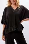 Frank Lyman Glamorous Sequined V-neck Top Style 234243
