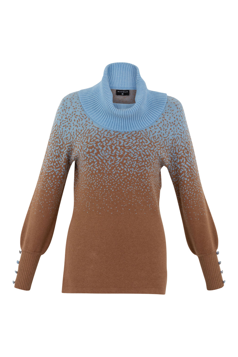 Marble Sweater 6725_208 Light Brown/Blue
