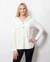 Snoskins Plush Microfleece V-Neck Pullover oversized fit, high low shaped hem Contrast Trim 82619-24F (Copy)