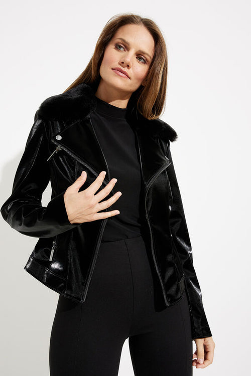 Final Sale Joseph Ribkoff Slim Fit Leather Jacket Style 233928