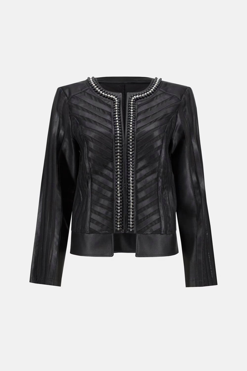 Joseph Ribkoff Studded Collarless Jacket Style 233962