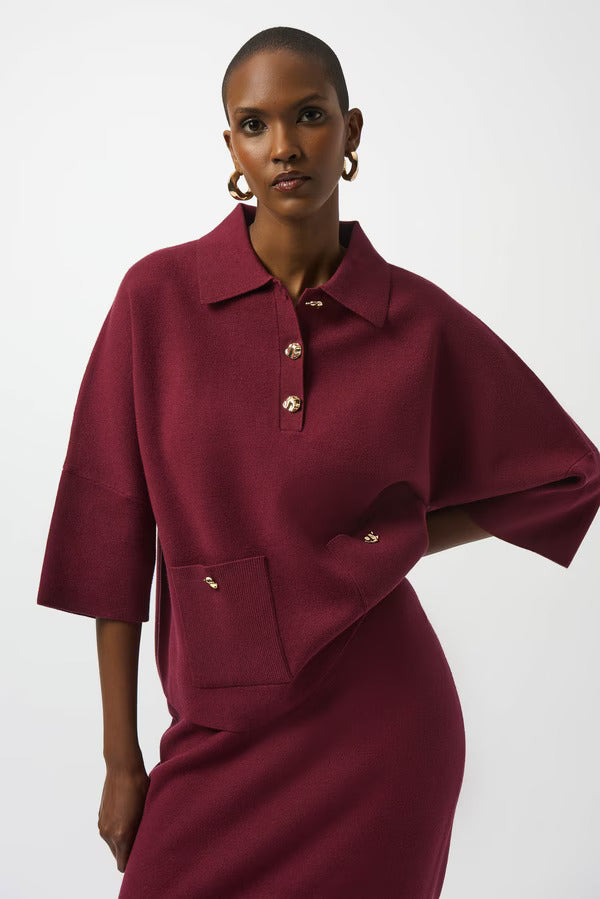 Joseph Ribkoff  Button Closure Relaxed Fit Top Style 253962