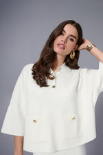 Joseph Ribkoff  Button Closure Relaxed Fit Top Style 253962