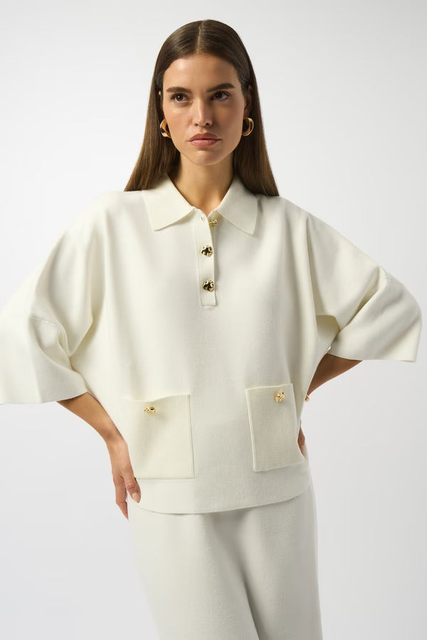 Joseph Ribkoff  Button Closure Relaxed Fit Top Style 253962