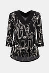 Joseph Ribkoff Abstract Crew Neck Pullover Style 253138