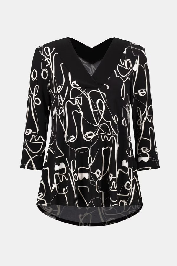 Joseph Ribkoff Abstract Crew Neck Pullover Style 253138