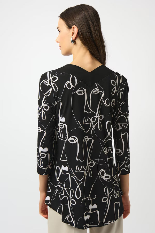 Joseph Ribkoff Abstract Crew Neck Pullover Style 253138