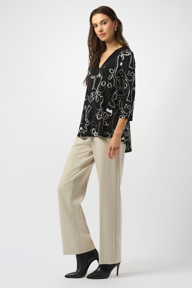 Joseph Ribkoff Abstract Crew Neck Pullover Style 253138