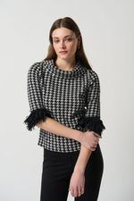 Joseph Ribkoff Houndstooth Print Top Style 234269