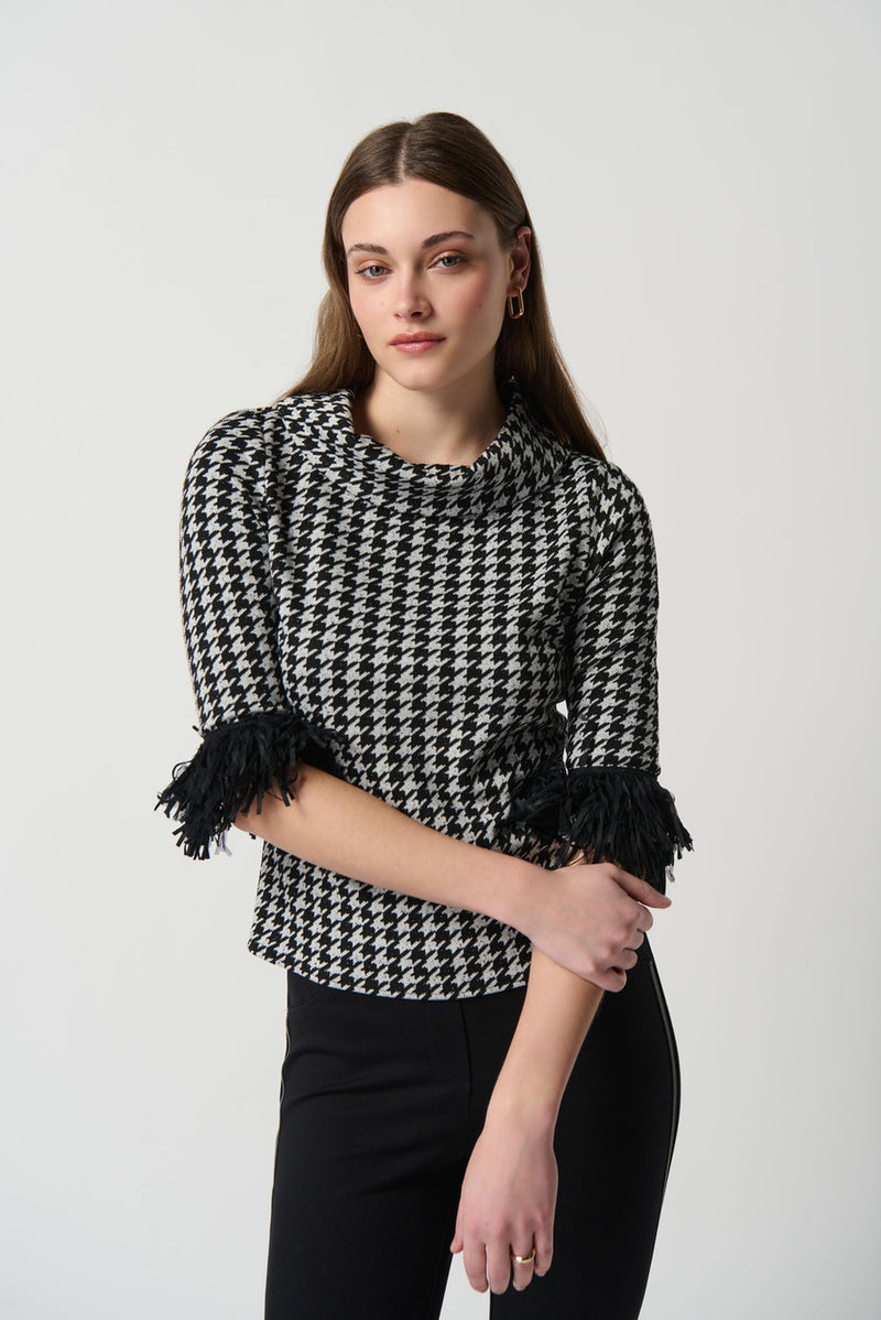 Joseph Ribkoff Houndstooth Print Top Style 234269